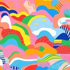 Naklejka premium Vibrant rainbow pattern abstract painting graphics.