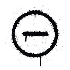 Graffiti spray minus sign isolated on white background