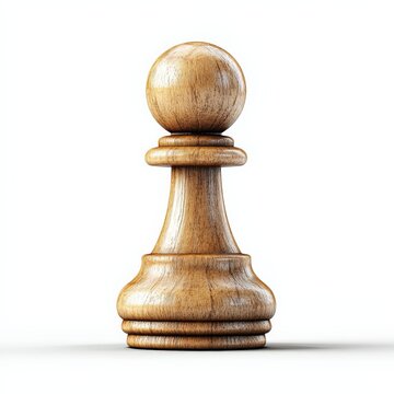 recommend clip art: A single chess pawn clipart, game piece element, minimalistic design, wooden texture, isolated on white background