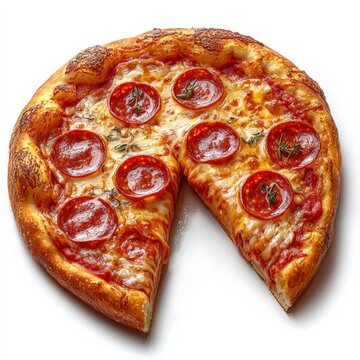 recommend clip art: A single pizza slice clipart, food element, with pepperoni, isolated on white background