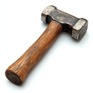 recommend clip art: A single hammer clipart, tool element, solid wood handle, steel head, isolated on white background