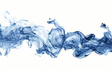 Blue Smoke Flows in the Shape of an S, Digital Art, Abstract, Foggy Forms