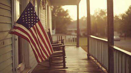 American Porch at Sunset 