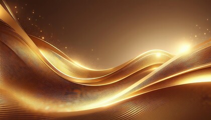 Fototapeta premium Abstract background with golden waves light effect and sparkle