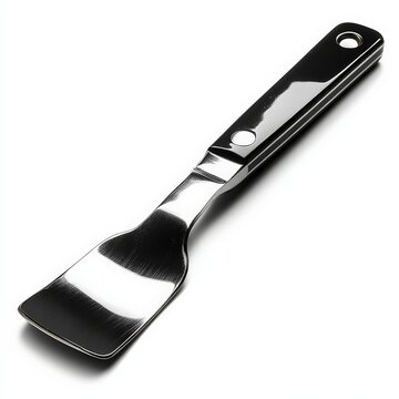 recommend clip art: A single spatula clipart, kitchen tool element, stainless steel, isolated on white background