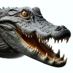 Fototapeta premium crocodile head with teeth isolated on white
