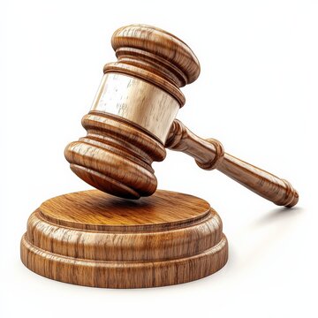 recommend clip art: A single gavel clipart, legal element, wooden material, classic design, isolated on white background
