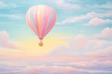 Fototapeta premium Balloon in the sky backgrounds aircraft vehicle.