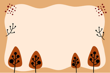 This is a background illustration of a forest in autumn.
