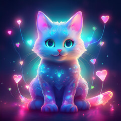 Mythical Valentine's Sweetheart Cat