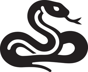 Snake silhouette icon, snake vector silhouette Black and White