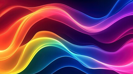 Vibrant abstract background with wavy fluorescent colors in a modern Fluxus style. Generative ai
