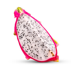 dragon fruit, pitaya slice isolated on transparent png