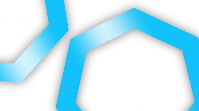 Blue color hexagonal shapes rotating futuristic with white background, white premium loop able background. 4k