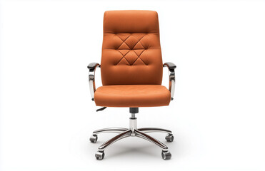 Revolving Hydraulic Office Chair  Modern Rotating Desk Chair Against White Background