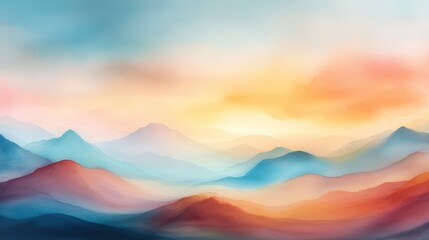 Obraz premium Serene Splendor - A watercolor depiction of peace in soft pastels and gentle curves