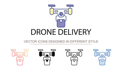 Drone Delivery icon design with white background stock illustration