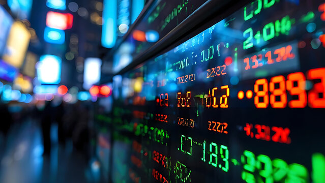 Stock market ticker scrolling
