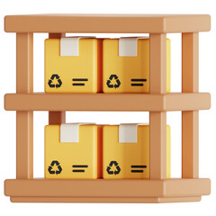 Cargo shelves 3D icon