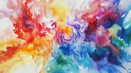 Expressive Watercolor Art with Vibrant Brushwork and Overwhelming Emotions