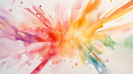 Obraz premium Dynamic Watercolor Splashes: Explosive Creativity with Vibrant Colors and Bold Lines in Motion