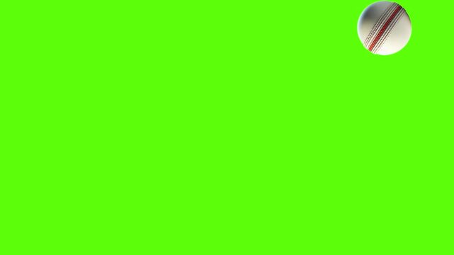 Cricket ball loop animation green screen 