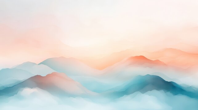 Serene Watercolor Tranquility - Surrender to Peaceful Ambiance with Soft Tones and Smooth Gradients