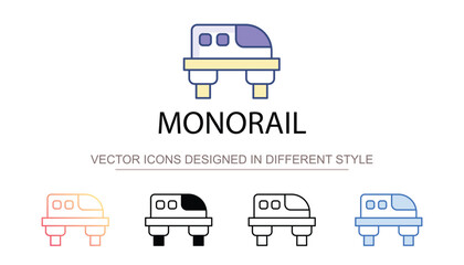 Monorail icon design with white background stock illustration