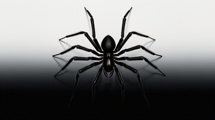 Obraz premium A stark black silhouette of a spider on a white background