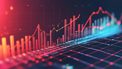 Naklejka premium Economic data visualization with charts 