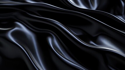 Fototapeta premium Elegant dark glossy black texture smooth reflective surface ideal for backgrounds fashion or product visuals ultra-realistic rendering