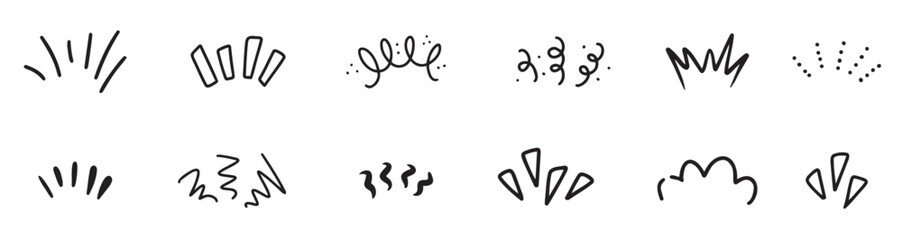 Drawings doodle set illustrations lines showing concentrated lines awareness inspiration