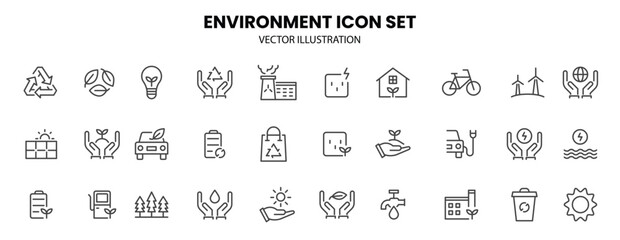 Environment icon set. Vector illustration.
