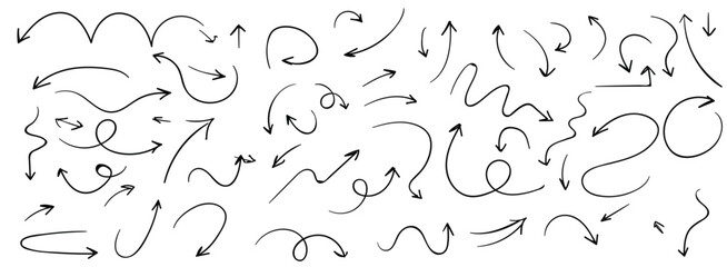 Hand drawn arrow collection. Vector