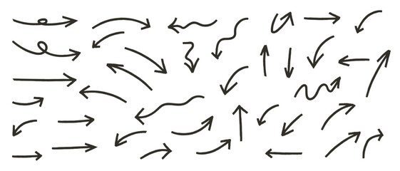 Hand drawn Arrow collection. Vector 
