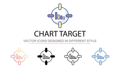 Fototapeta premium Chart Target icon design with white background stock illustration