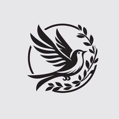 Obraz premium design logo bird leaf and tree combination vector design