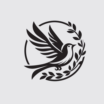 design logo  bird leaf and tree combination vector design