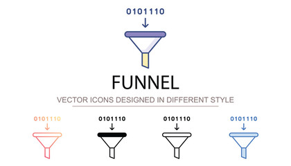 Funnel icon design with white background stock illustration