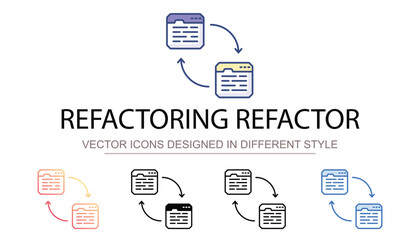 Refactoring Refactor icon design with white background stock illustration