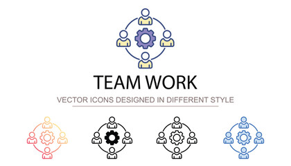 Team Work icon design with white background stock illustration