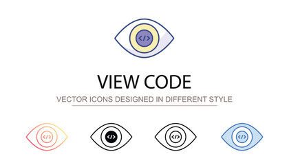 View Code icon design with white background stock illustration