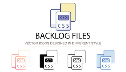 Backlog Files icon design with white background stock illustration