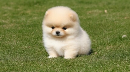 Smiling Pomeranian Spitz Dog with Adorable Expression