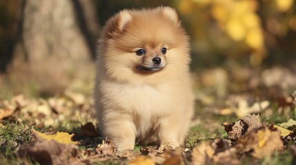 Smiling Pomeranian Spitz Dog with Adorable Expression