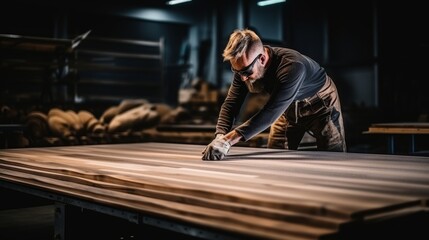 Carpenter utilizing advanced measurement tools for efficient modern carpentry work