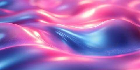 Obraz premium Vibrant holographic liquid textures with glossy rainbow finish, liquid moving background, bright neon colors, 3D colorful abstract background. Swirling pattern of glitter liquid metal 