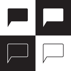 Fototapeta premium Speech bubble editable stroke and solid web icon set. Vector illustration. Isolated on white and black background. EPS 10