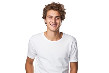 Obraz premium Man t-shirt portrait smiling.