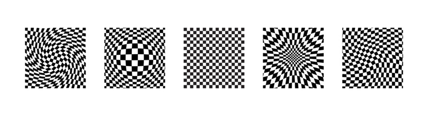 Groovy wavy black background elements. Retro, vintage elements. Vector EPS 10